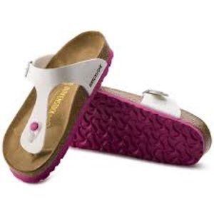 💖 Birkenstock Gizeh white with pink sz 35